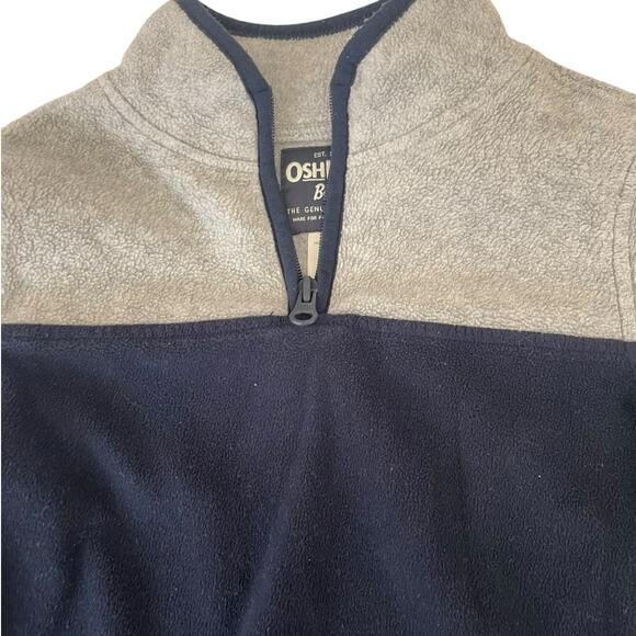 Vintage Oshkosh Toddler‎ Sweatshirt Navy Gray Block Fleece Minimalistic Fleece - Picture 6 of 7